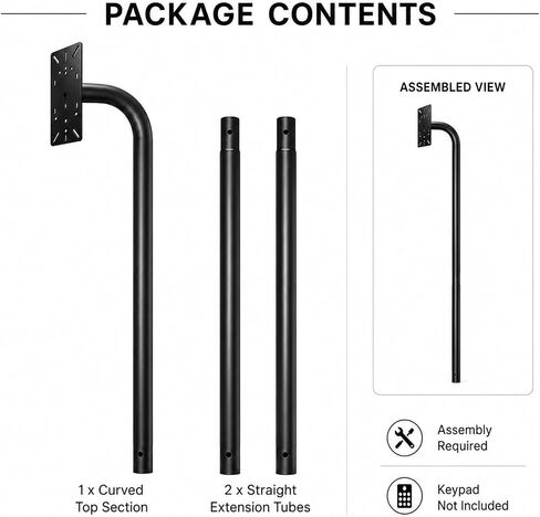 66" Aluminum Keypad Mount Post, Universal Gate Access Control Stand in Saudi Arabia