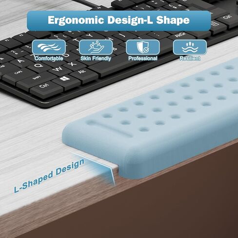 Leolee L-Shaped Desk Elbow Pads for Desk, Blue Memory Foam Arm Rest in Saudi Arabia