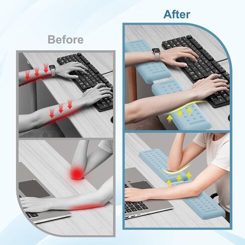 Leolee L-Shaped Desk Elbow Pads for Desk, Blue Memory Foam Arm Rest in Saudi Arabia