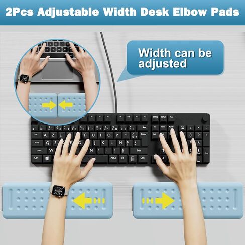 Leolee L-Shaped Desk Elbow Pads for Desk, Blue Memory Foam Arm Rest in Saudi Arabia