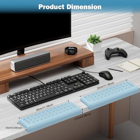 Leolee L-Shaped Desk Elbow Pads for Desk, Blue Memory Foam Arm Rest in Saudi Arabia
