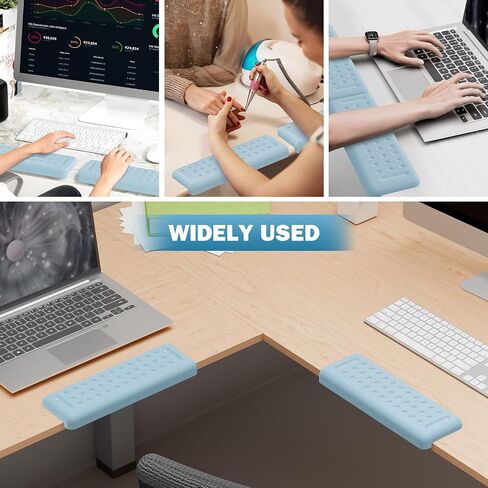 Leolee L-Shaped Desk Elbow Pads for Desk, Blue Memory Foam Arm Rest in Saudi Arabia