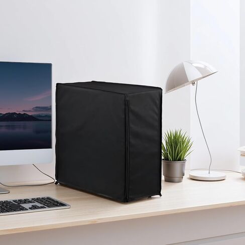 PC Tower Dust Cover, Waterproof Computer Host Protector, Anti-Static CPU Case, Easy Clean Black Storage Bag, Quality Oxford Fabric, Fits Towers up to 24.4 x 10.2 x 20.5 in in Saudi Arabia
