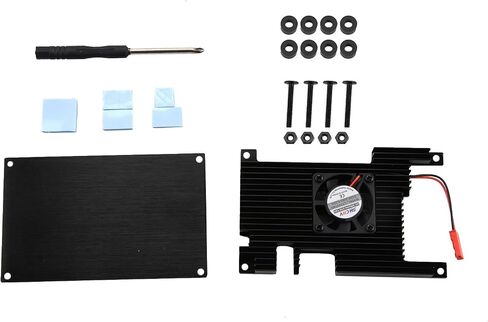 Aluminum Alloy Shell Case with Cooling Fan Heatsink Heat Dissipation Housing Kit Fit for Orange Pi 5B in Saudi Arabia