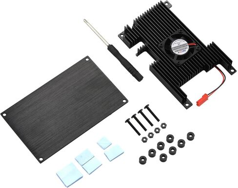 Aluminum Alloy Shell Case with Cooling Fan Heatsink Heat Dissipation Housing Kit Fit for Orange Pi 5B in Saudi Arabia