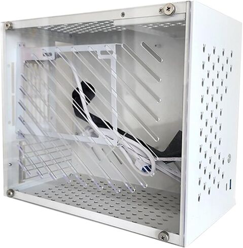 Cuifati F2 ITX Case Acrylic Side Panel, Supports MATX 190x 220mm and ITX 170x 170mm motherboards, 280mm GPU, 120mm Liquid Cooler, 5 Fans, 3 PCIe Slots, with ATX Power Supply up to in Saudi Arabia