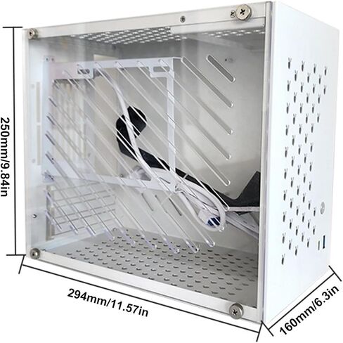 Cuifati F2 ITX Case Acrylic Side Panel, Supports MATX 190x 220mm and ITX 170x 170mm motherboards, 280mm GPU, 120mm Liquid Cooler, 5 Fans, 3 PCIe Slots, with ATX Power Supply up to in Saudi Arabia