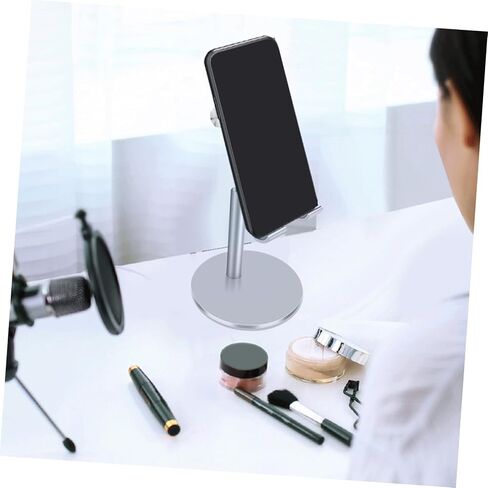 Angoily Telescopic Rotatable Phone Holder Stand for Desk Use Compatible Phones and Tablets for Home Office Study Room Silver in Saudi Arabia