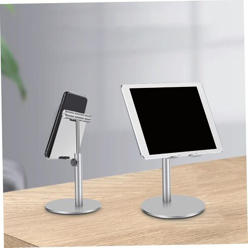 Angoily Telescopic Rotatable Phone Holder Stand for Desk Use Compatible Phones and Tablets for Home Office Study Room Silver in Saudi Arabia