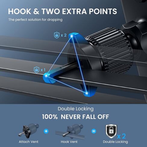 Qifutan Phone Mount for Car Vent [Upgraded Metal Clip] Cell Phone Holder Car Hands Free Cradle in Vehicle Car Phone Holder Mount for Smartphone, iPhone, Cell Phone Automobile Cradles Universal in Saudi Arabia