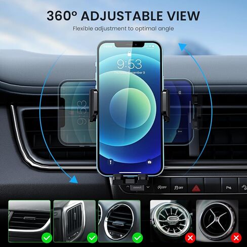 Qifutan Phone Mount for Car Vent [Upgraded Metal Clip] Cell Phone Holder Car Hands Free Cradle in Vehicle Car Phone Holder Mount for Smartphone, iPhone, Cell Phone Automobile Cradles Universal in Saudi Arabia