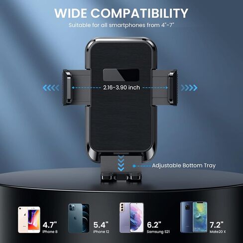 Qifutan Phone Mount for Car Vent [Upgraded Metal Clip] Cell Phone Holder Car Hands Free Cradle in Vehicle Car Phone Holder Mount for Smartphone, iPhone, Cell Phone Automobile Cradles Universal in Saudi Arabia