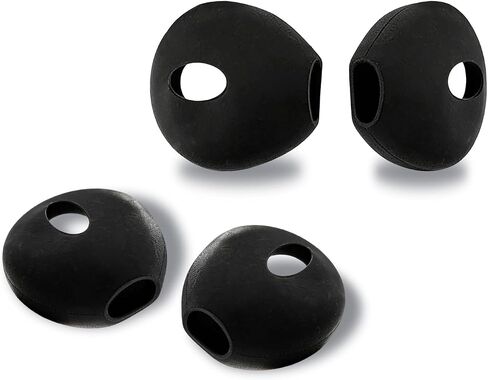SYNTHORA 4 PCS Silicone Earbud Covers, Ultra-Thin Soft Anti-Slip Earpads, Washable Protective Ear Covers Compatible for iPhone 7/ 6S Earbuds & Most in-Ear Headphones(Black) in Kuwait