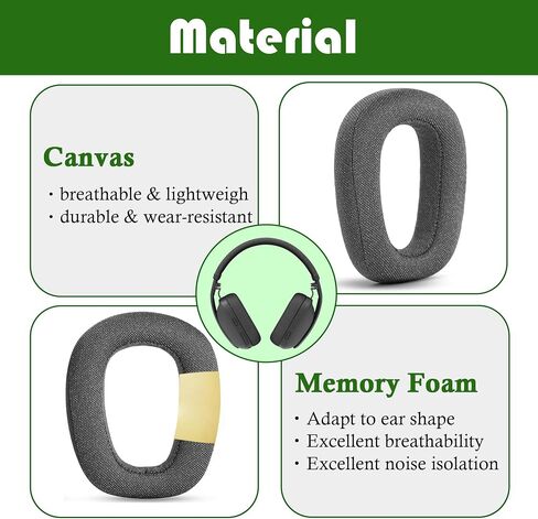 Zone Vibe 100 Replacement Earpads Cushion Compatible with Logitech Zone Vibe 100/125 Lightspeed Wireless Headset Ear Pads with Durable Fabric in Saudi Arabia