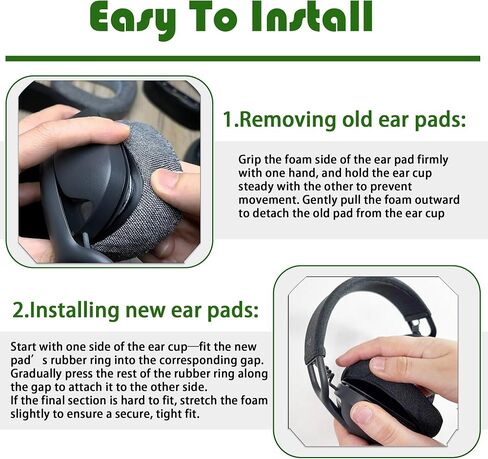 Zone Vibe 100 Replacement Earpads Cushion Compatible with Logitech Zone Vibe 100/125 Lightspeed Wireless Headset Ear Pads with Durable Fabric in Saudi Arabia
