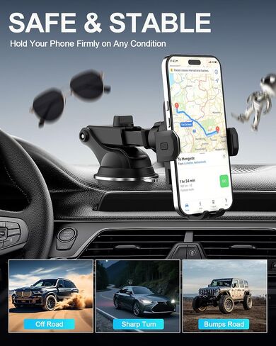Wireless Car Charger,15W Fast Charging Auto-Clamping Car Phone Mount in Saudi Arabia