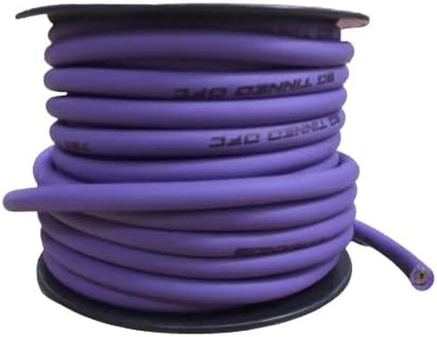 Full Tilt by Sundown Audio 8 AWG OFC Tinned Copper Wire – 50ft Bulk Spool, Ultra-Flexible Car Audio Power/Ground Cable, Anti-Corrosion, 735 Strands – Matte Purple in Kuwait