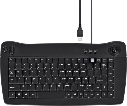 MCSaite MC-8040W Wired Mini Keyboard with Trackball Mouse, 88-Key US Layout, Black in Saudi Arabia