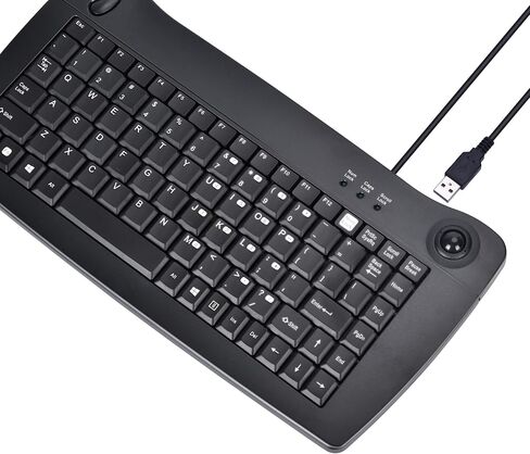 MCSaite MC-8040W Wired Mini Keyboard with Trackball Mouse, 88-Key US Layout, Black in Saudi Arabia
