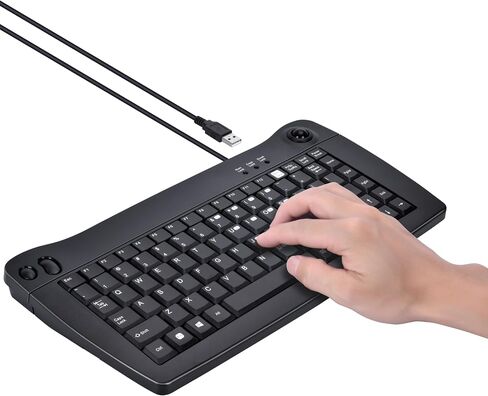 MCSaite MC-8040W Wired Mini Keyboard with Trackball Mouse, 88-Key US Layout, Black in Saudi Arabia