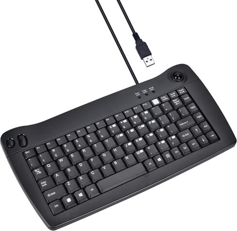 MCSaite MC-8040W Wired Mini Keyboard with Trackball Mouse, 88-Key US Layout, Black in Saudi Arabia