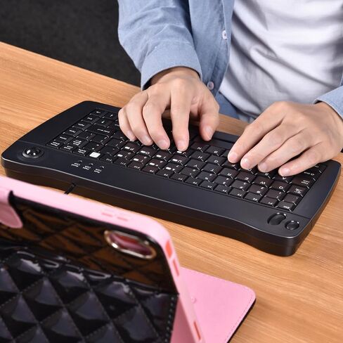 MCSaite MC-8040W Wired Mini Keyboard with Trackball Mouse, 88-Key US Layout, Black in Saudi Arabia