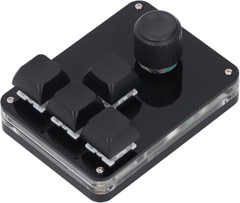 Mini Macro Keypad 4 Keys 1 Knob RGB Mechanical Acrylic Black in Saudi Arabia