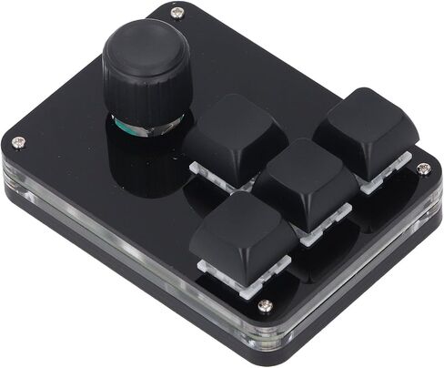Mini Macro Keypad 4 Keys 1 Knob RGB Mechanical Acrylic Black in Saudi Arabia