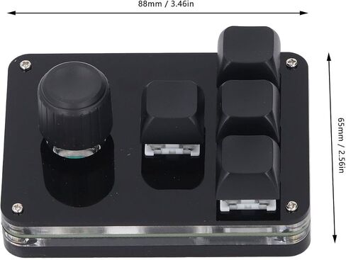 Mini Macro Keypad 4 Keys 1 Knob RGB Mechanical Acrylic Black in Saudi Arabia