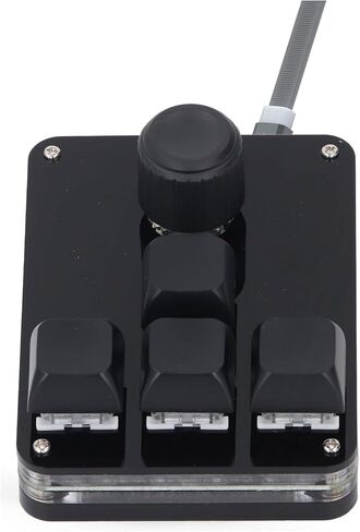 Mini Macro Keypad 4 Keys 1 Knob RGB Mechanical Acrylic Black in Saudi Arabia