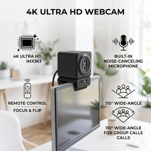 4K Webcam, 110 Wide Angle with Remote Control (Black) in Saudi Arabia