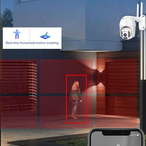 Wireless Webcam Outdoor Security Camera 3MP Dual Light 360 Degree Rotation Remote Monitor with IP66 Night for Home in Saudi Arabia
