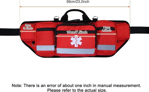 Professional First Aid Waist Pack,Medical Trauma Bag with Reflective,Portable First Aid Fanny Pack - for Emergency at Home,Outdoors,Hiking,Red in Saudi Arabia