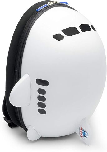Certified Kids Backpack Bag Hard Shell Airplane Design White - Brand New in Saudi Arabia