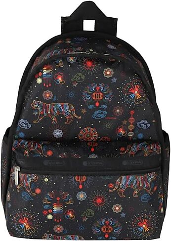 LeSportsac Bright Fortune Basic Backpack/Rucksack, Style 7812/Color E476, Festive & Colorful Graphics Artfully Arranged Celebrate Year of the Tiger, Evoking Optimism & Strength in Saudi Arabia