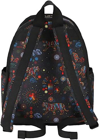 LeSportsac Bright Fortune Basic Backpack/Rucksack, Style 7812/Color E476, Festive & Colorful Graphics Artfully Arranged Celebrate Year of the Tiger, Evoking Optimism & Strength in Saudi Arabia