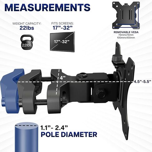 VIVO Black Pole Bracket Monitor Mount for 13-30 in Screen, MOUNT-POLE01 in Saudi Arabia