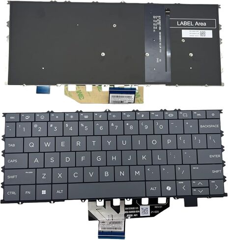 Laptop Keyboard for HP OmniBook X 14 inch AI 14-FE SG-B7740-XUA SN1D80B10 US Layout with Backlight, Power Button with Ai Key (Grey) in Saudi Arabia