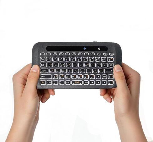 Mini Wireless Keyboard with Touchpad 2.4GHz Auto-Rotation Touch Panel IR Remote Learning Rechargeable Backlit Keys & 7-Color Breathing Light for Android TV Box, PC, Mac, PS4, PS3, HTPC, Smart TV in Saudi Arabia