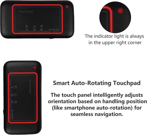 Mini Wireless Keyboard with Touchpad 2.4GHz Auto-Rotation Touch Panel IR Remote Learning Rechargeable Backlit Keys & 7-Color Breathing Light for Android TV Box, PC, Mac, PS4, PS3, HTPC, Smart TV in Saudi Arabia