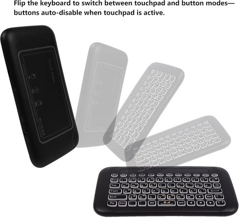 Mini Wireless Keyboard with Touchpad 2.4GHz Auto-Rotation Touch Panel IR Remote Learning Rechargeable Backlit Keys & 7-Color Breathing Light for Android TV Box, PC, Mac, PS4, PS3, HTPC, Smart TV in Saudi Arabia