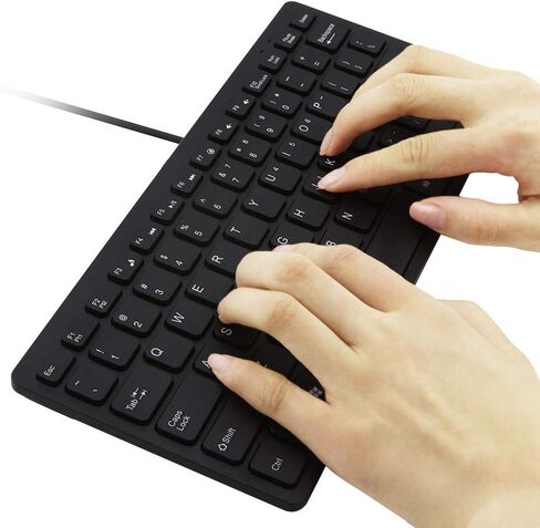 Small Wired Keyboard for Mac (USB C Interface) -Mini Save Space, 78-Key Layout with 14 Media Hotkeys, Type C Slim Compact USB C Keyboard for MacBook, Mac mini/Pro, i-Pad, i-Phone Laptop-Black in Saudi Arabia