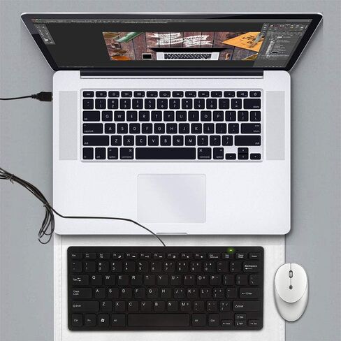 Small Wired Keyboard for Mac (USB C Interface) -Mini Save Space, 78-Key Layout with 14 Media Hotkeys, Type C Slim Compact USB C Keyboard for MacBook, Mac mini/Pro, i-Pad, i-Phone Laptop-Black in Saudi Arabia