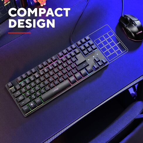 GXTrust Thado Keyboard Gamer TKL Distribution QWERTY Spanish, Black in Saudi Arabia