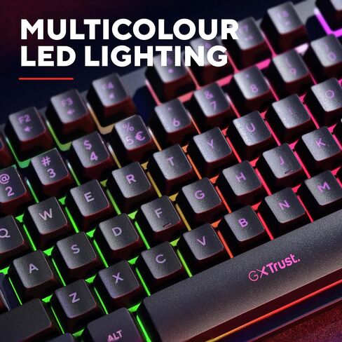 GXTrust Thado Keyboard Gamer TKL Distribution QWERTY Spanish, Black in Saudi Arabia