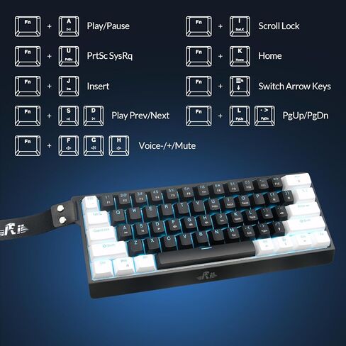 Rii 60% Wired Mechanical Keyboard, Linear Red Switch for Office, Gaming in Saudi Arabia