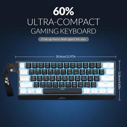 Rii 60% Wired Mechanical Keyboard, Linear Red Switch for Office, Gaming in Saudi Arabia