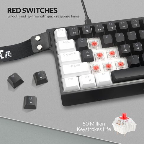 Rii 60% Wired Mechanical Keyboard, Linear Red Switch for Office, Gaming in Saudi Arabia