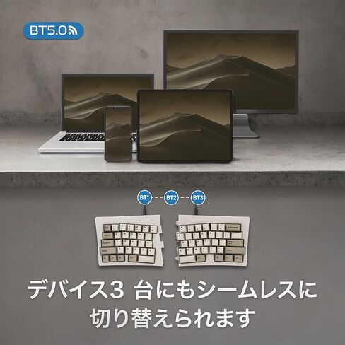 BAROCCOMiSTEL MD600 Alpha BT Rhino Non-RGB, TKL Ergonomic Mechanical Keyboard, 60% Split-Alice Layout, PBT Double Shot Keycap (Transparent), Bluetooth5.0, Mac/Windows OS Compatible (Red) in Saudi Arabia