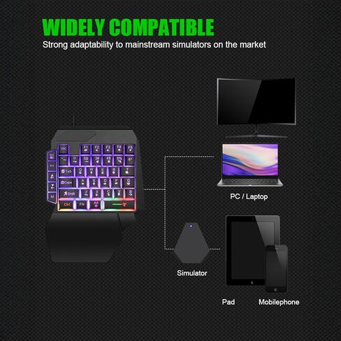 One-Handed RGB Gaming Keyboard, 40-Key Compact Keypad paired with 6400 DPI Precision Mouse, Pocket-Friendly Gaming Gear to Level up Your PC Gaming Experience in Saudi Arabia